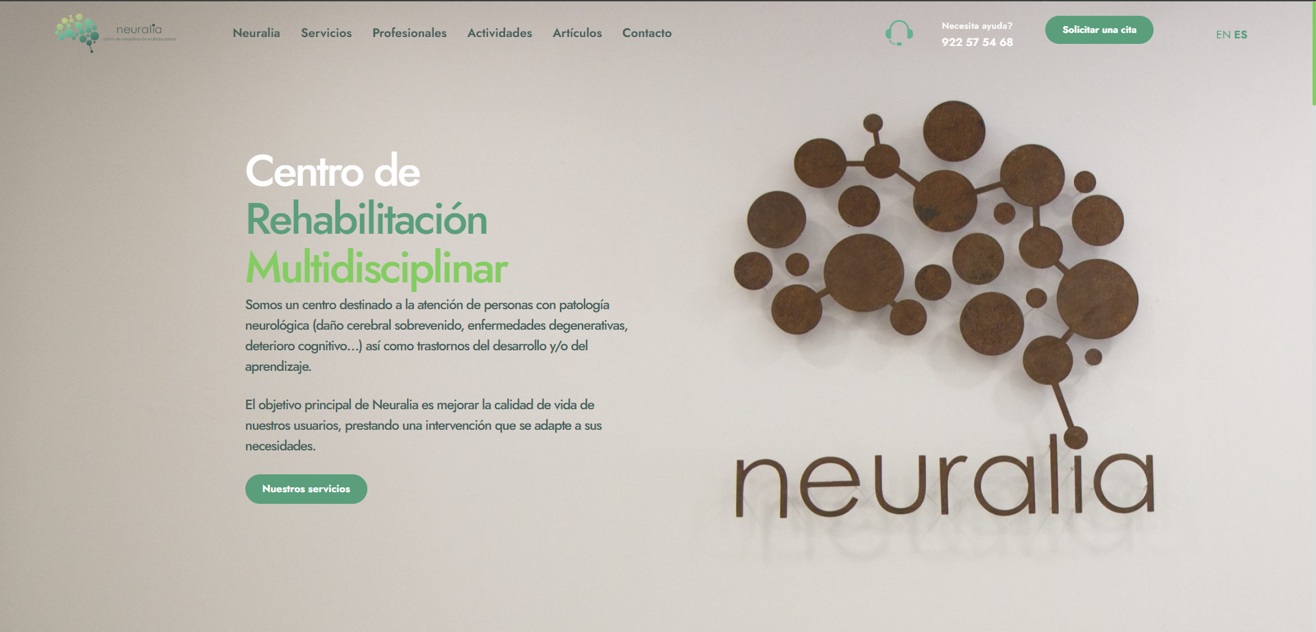 Portada de la web NeuraliaTenerife
